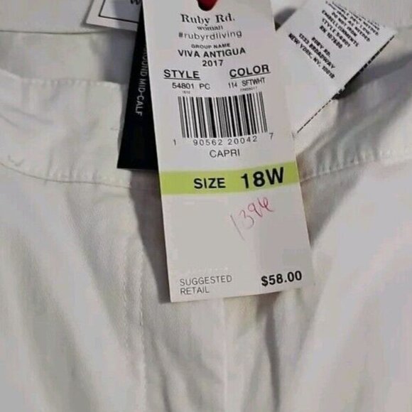 Rudy Red Women Capri Size 18 White Nwt Please Read - Picture 8 of 11